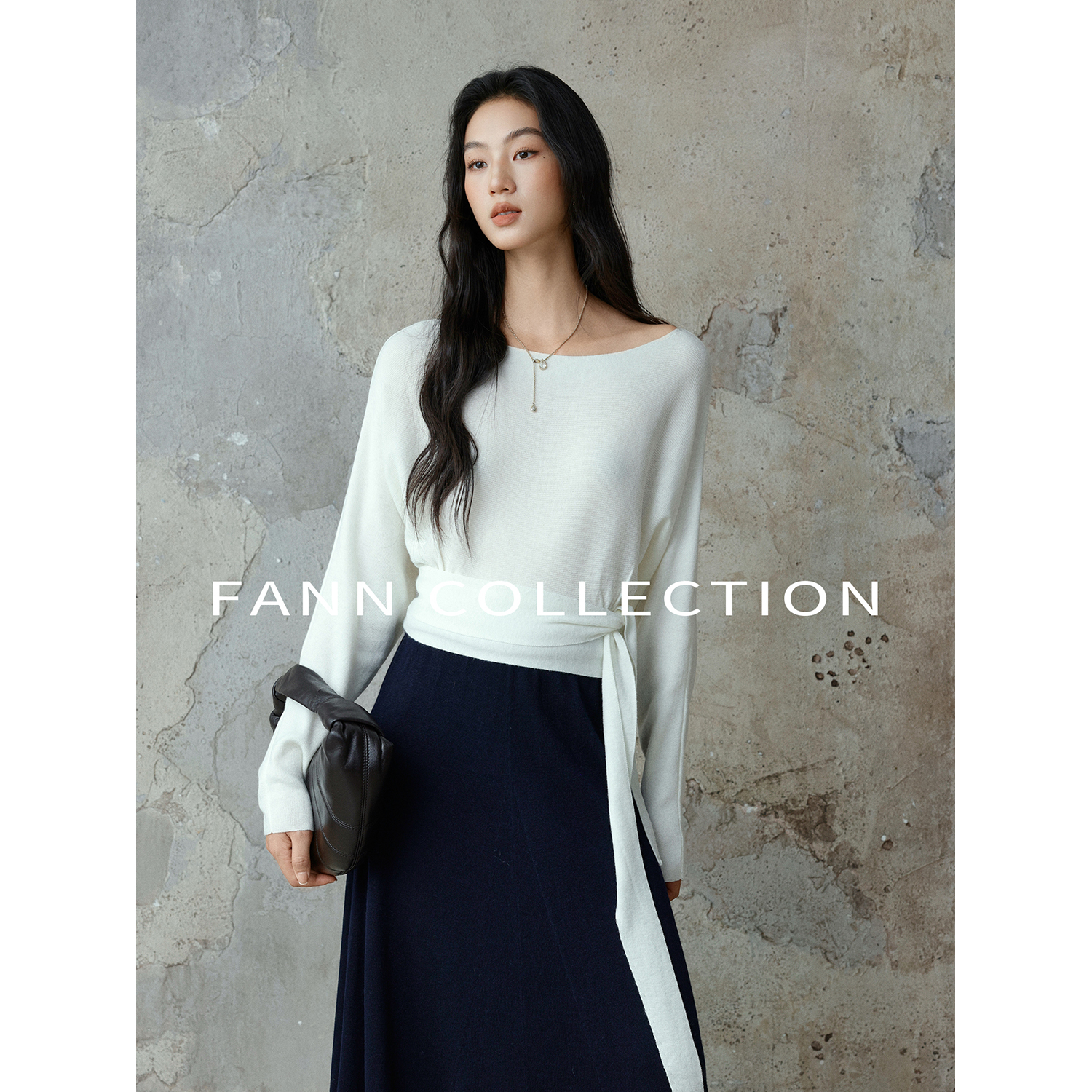 饭饭FANN COLLECTION 素境 不规则宽松针织羊毛衫上衣FANNA304