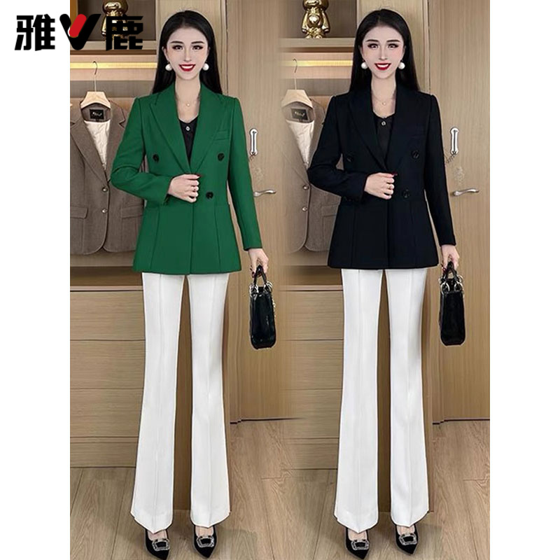 雅鹿时尚西装外套女2025秋款高级感洋气显瘦休闲西服上衣