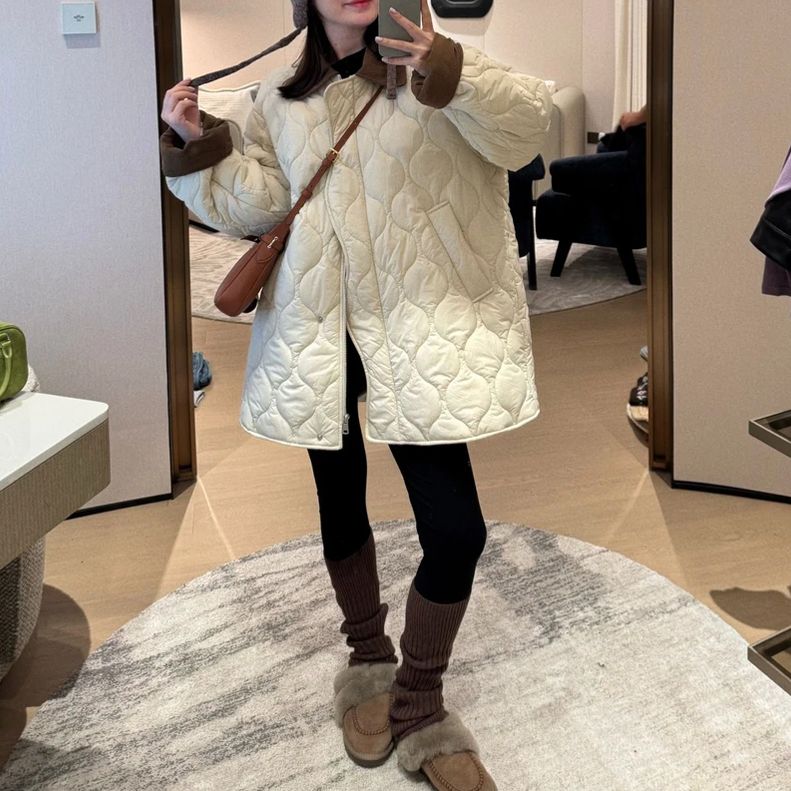 网红款时尚棉服女2025新款秋冬保暖百搭女款通勤风设计感潮流棉袄