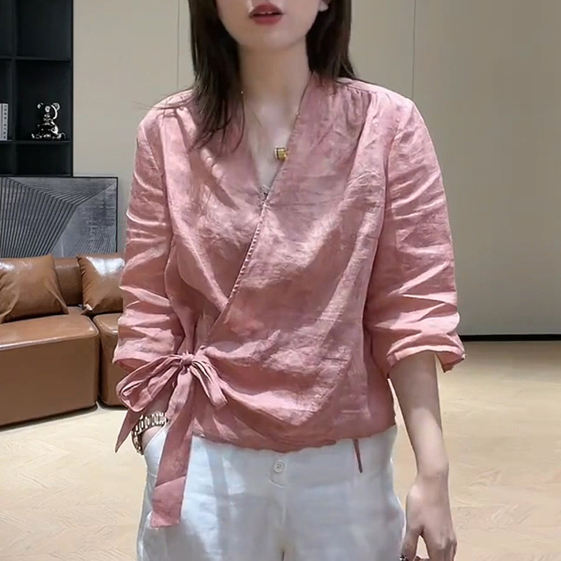 韩版时尚设计感复古衬衫女2025年春秋夏季新款洋气高级感长袖上衣