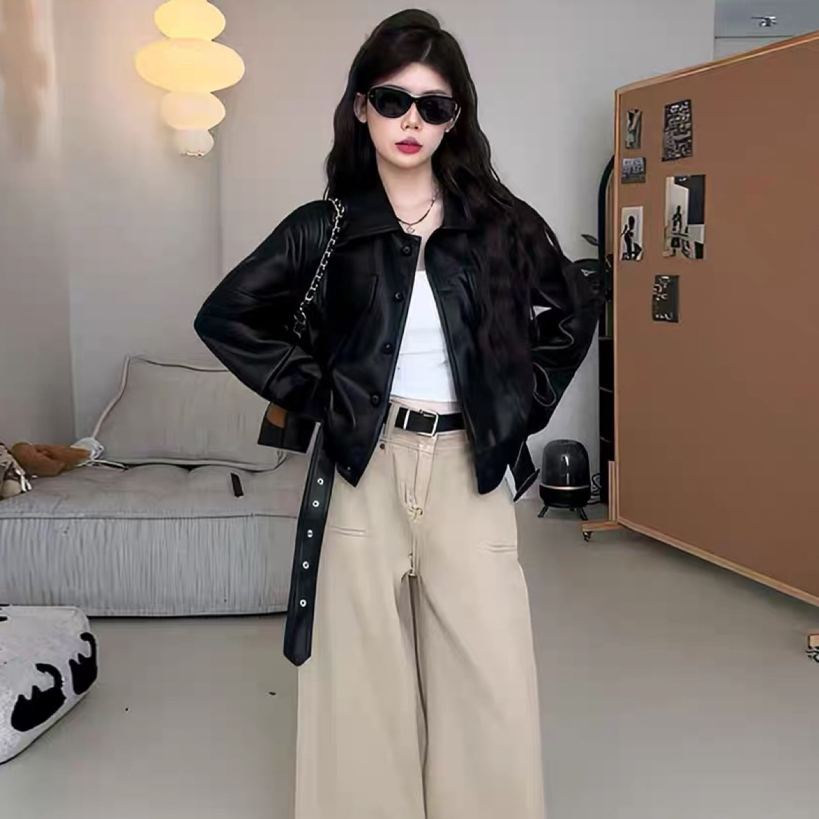欧货韩版休闲黑色皮衣短外套秋季2025新款小个子夹克爆款高级感