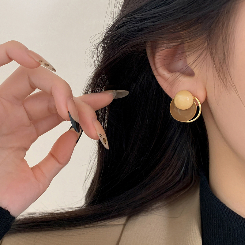 合金耳饰 925银针几何耳钉女轻奢时尚小众气质设计感耳环复古个性