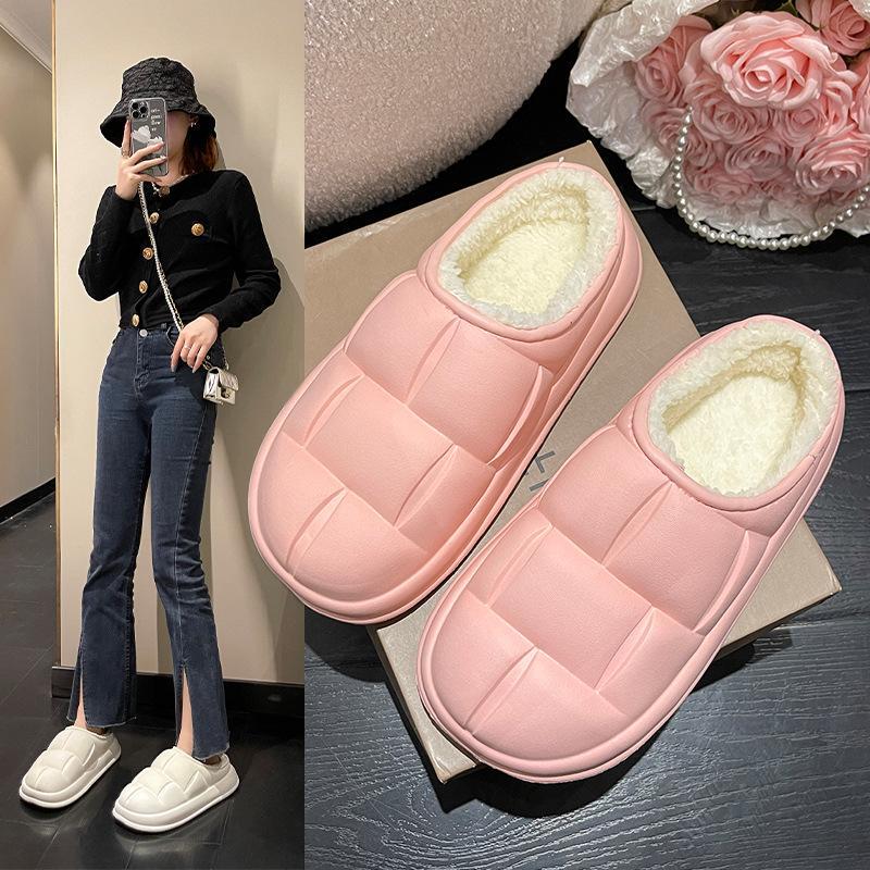 花瓣棉拖鞋女士秋冬季2023新款情侣棉鞋男室内居家居防滑外出防水
