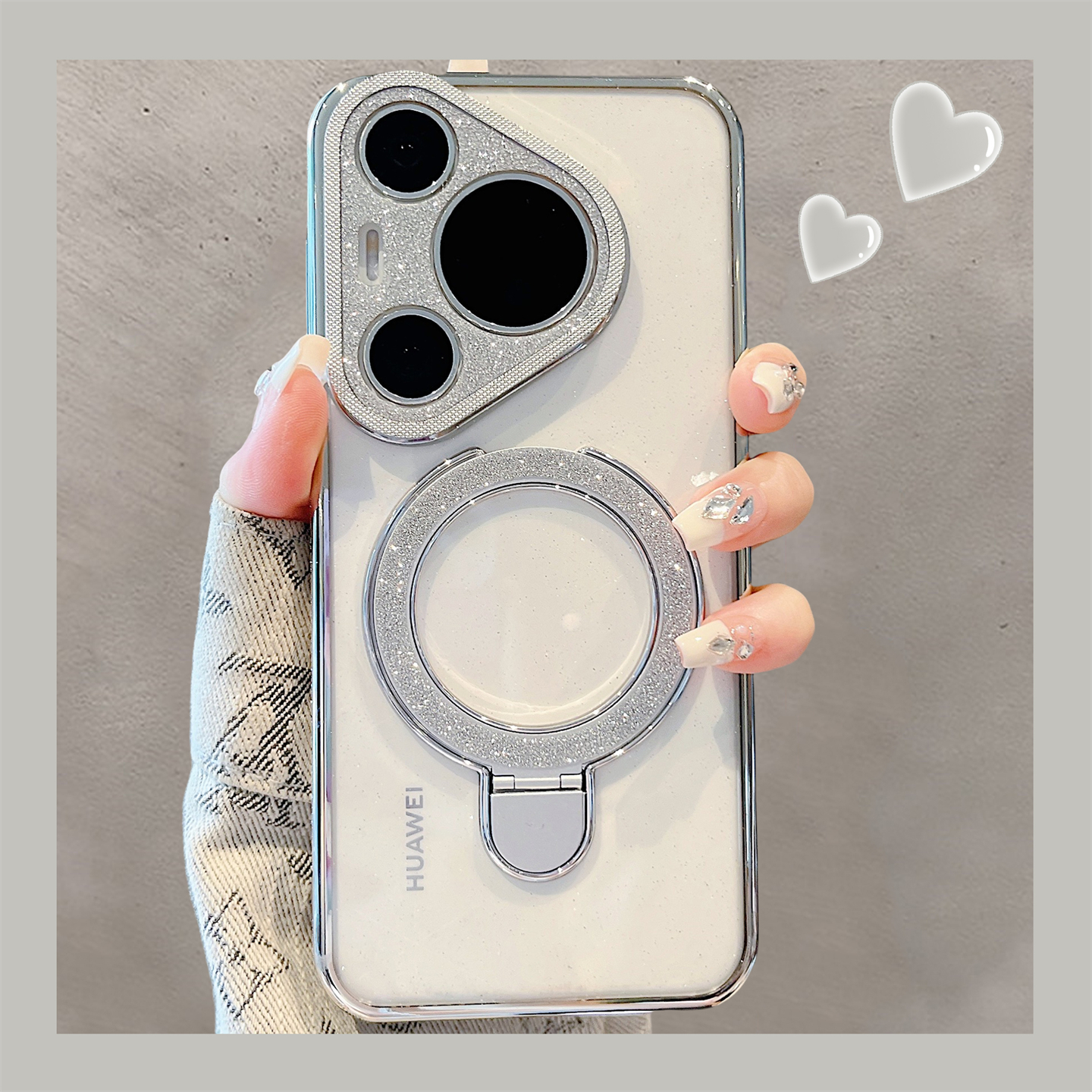 适用华为pura70pro+手机壳70Ultra高级感新款渐变闪粉星空pura80