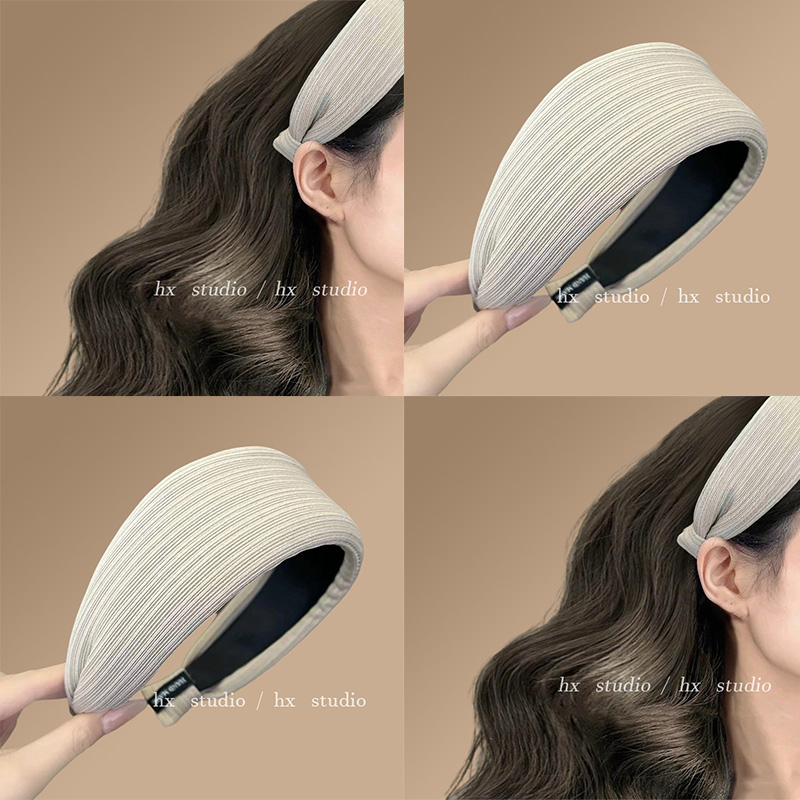 韩版条纹布艺宽边发箍女2025新款压发头箍高级感洋气时尚发卡头饰
