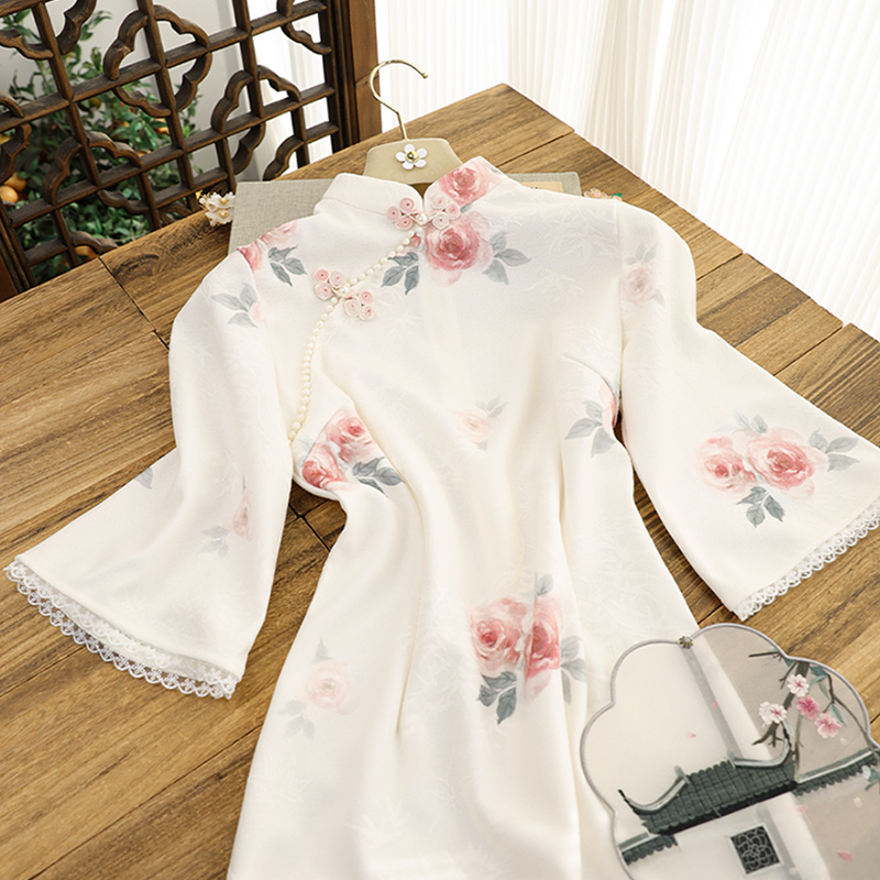 俏娘鱼旗袍新中式古法2025年春季新款改良气质优雅淑女范日常国风