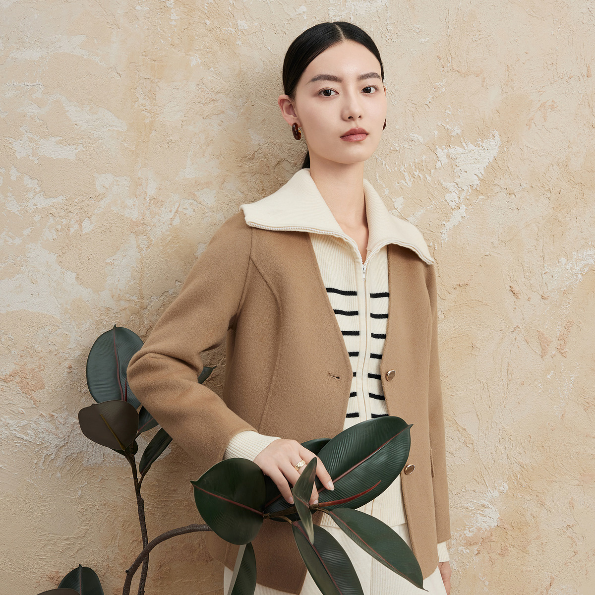 【粉丝专享】FINITY 100%绵羊毛轻奢休闲毛呢外套 F21W8E22D1