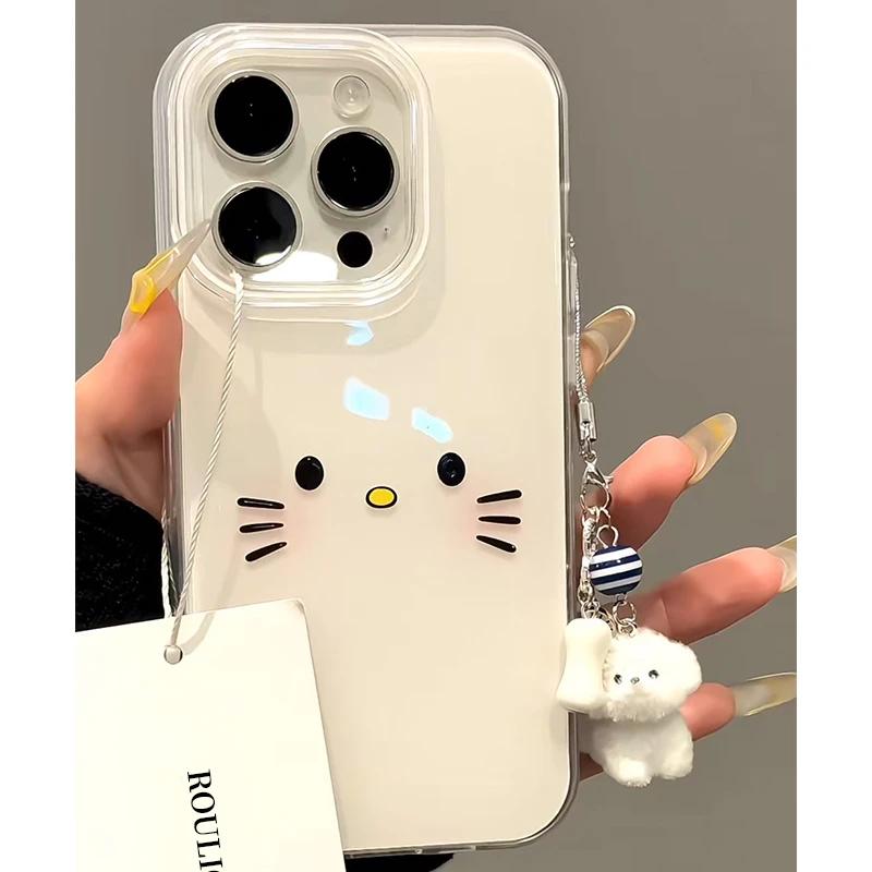 奶呼呼KT表情适用iPhone16/15大孔手机壳IMD防摔14/13硬壳XS/XR/7
