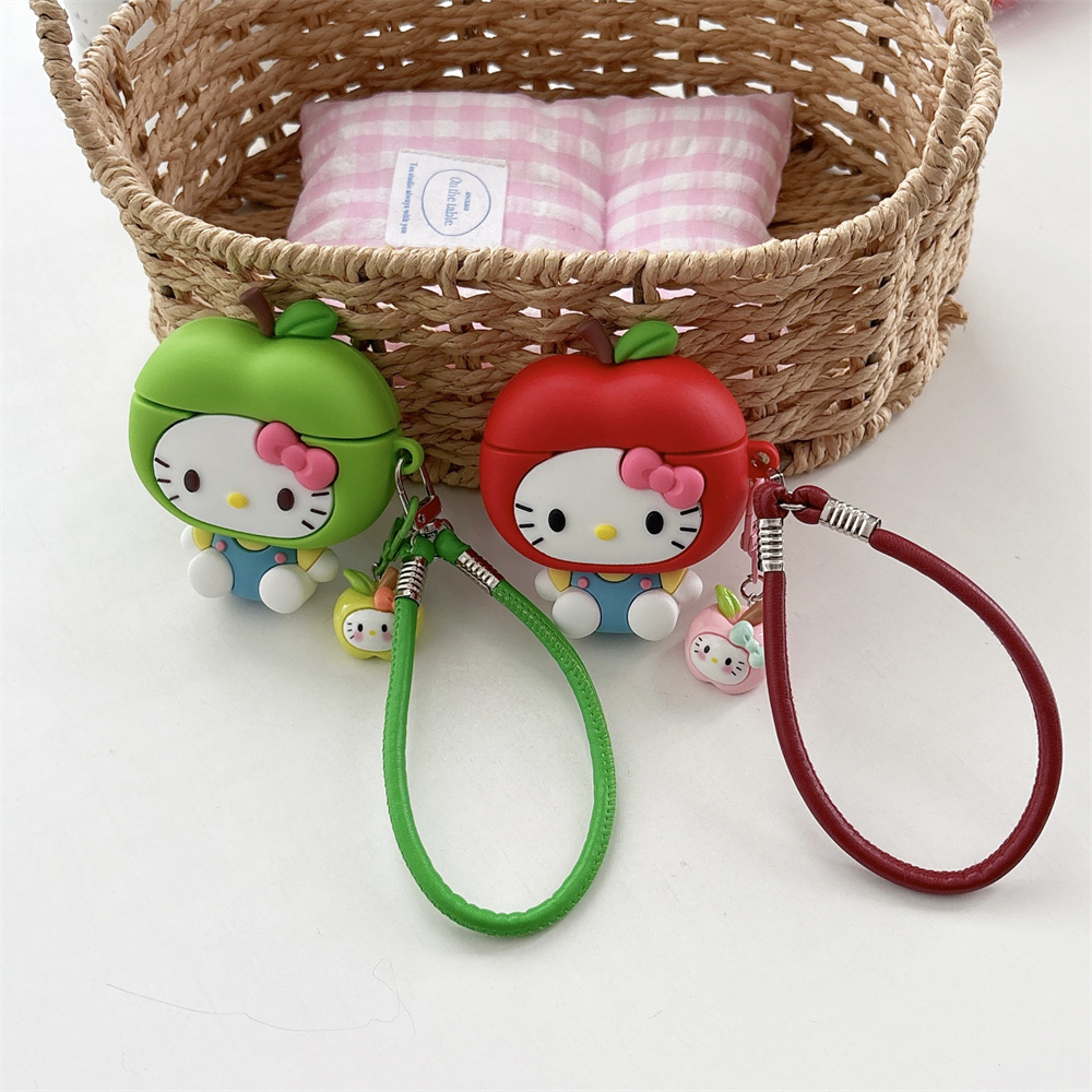 青红苹果KT适用airpods pro3代4代降噪版5代苹果可爱耳机壳保护套