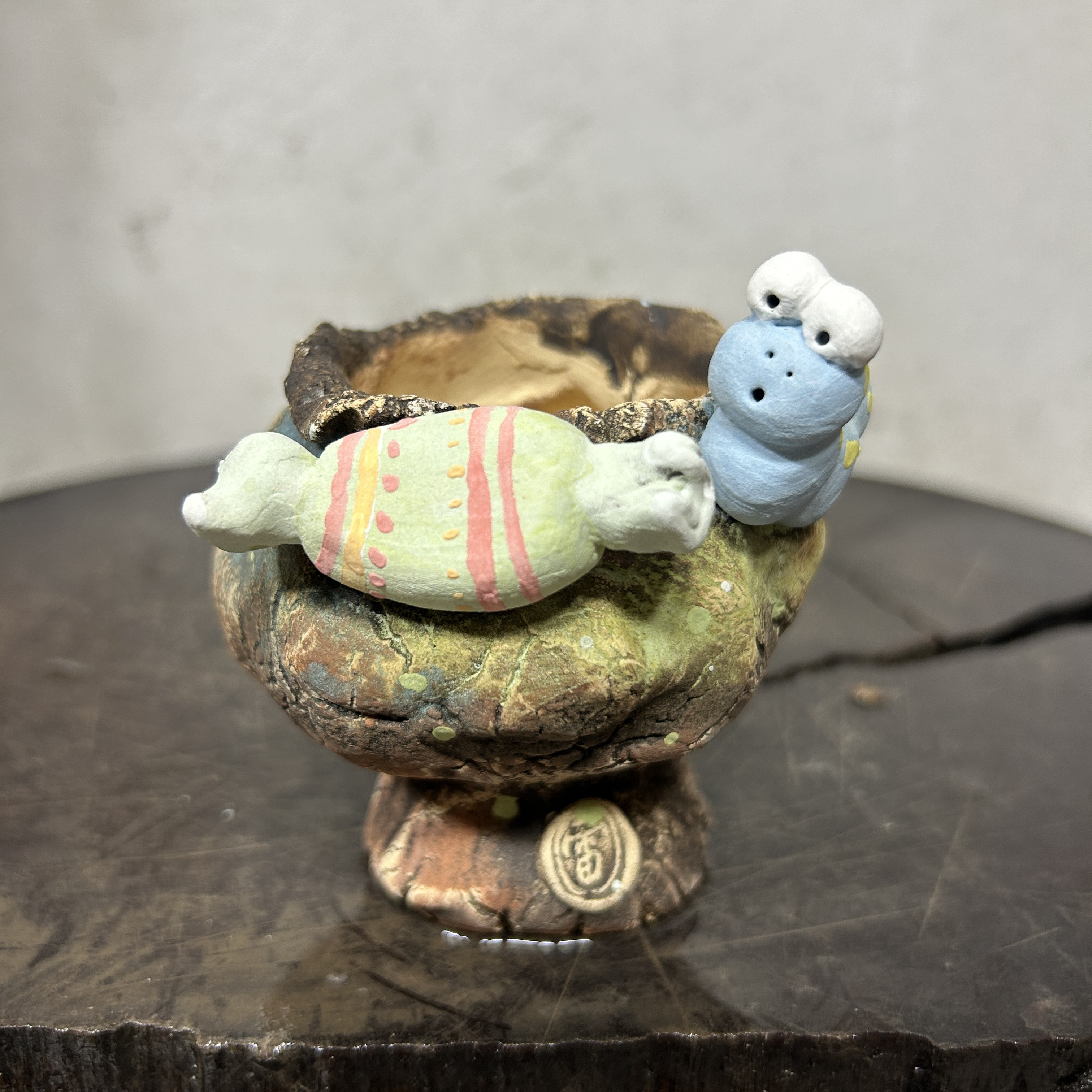 雨田花器 小酒杯 小拇指 控型 复古韩式手捏多肉花盆透气吸水