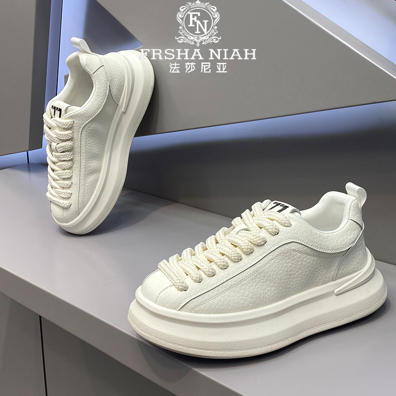 法莎尼亚时尚拼色松糕鞋新款舒适耐磨轻便百搭板鞋男士增高休闲鞋