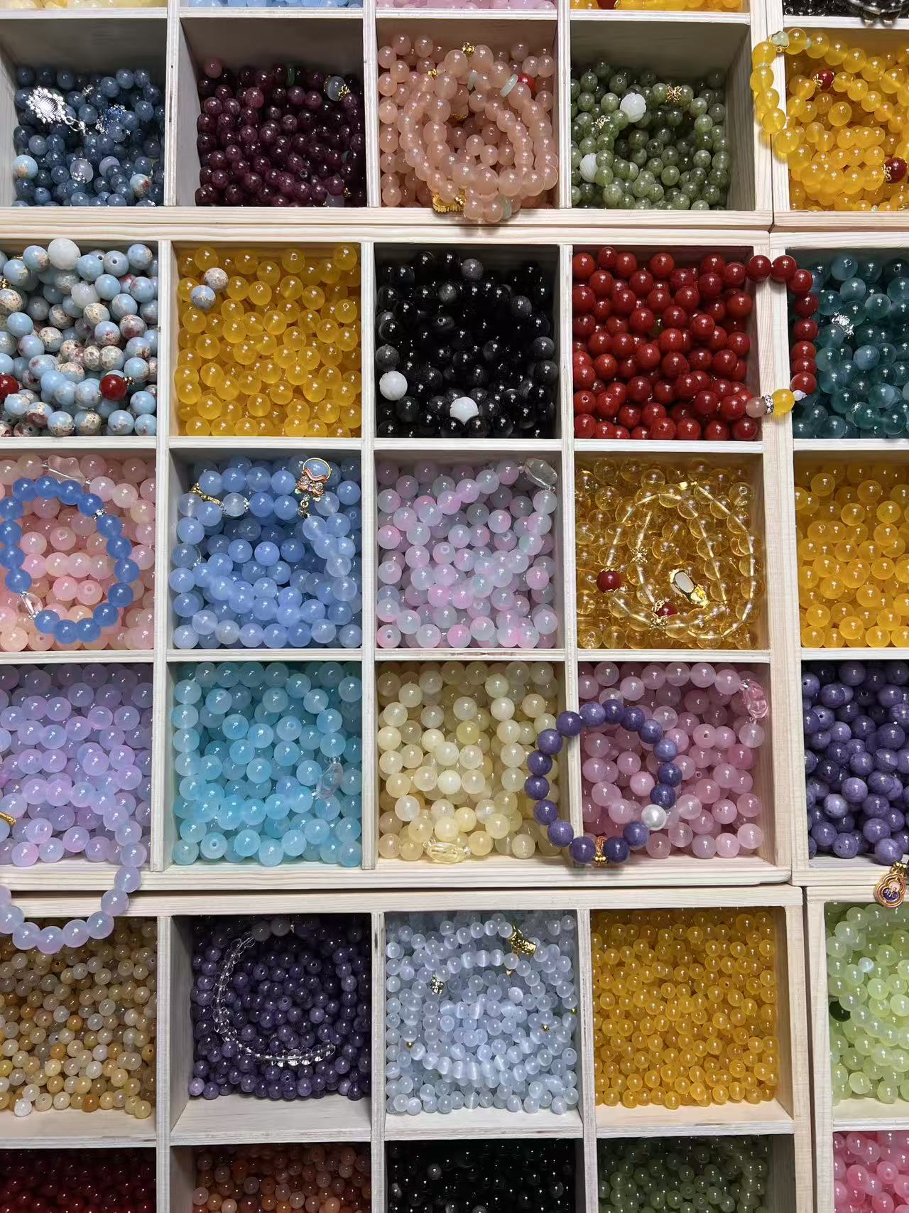 时尚DIY天然石琉璃散珠手串国风时尚手作男女款串珠配件手工diy