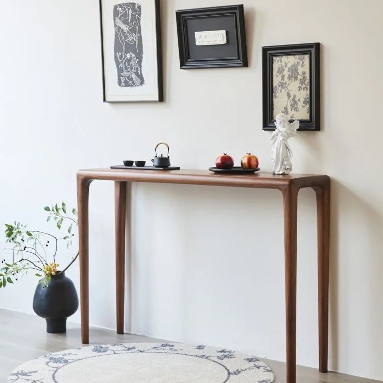 2025新款北欧实木玄关桌现代简约墙边长条桌新中式玄关台靠墙窄桌