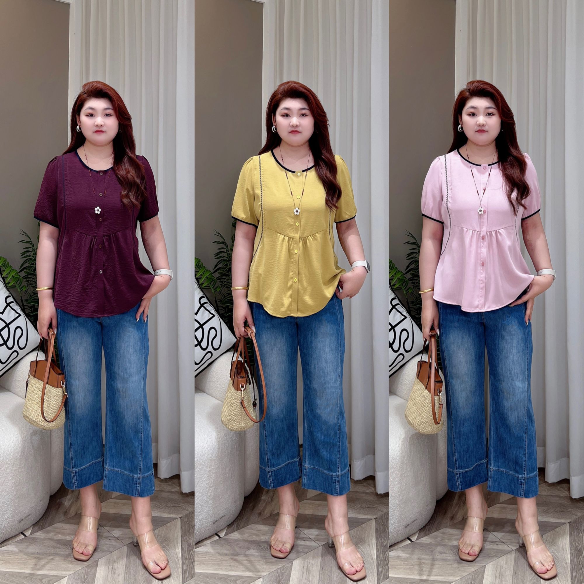 【上新现货上衣】PDM22396夏季新款时尚圆领拼条简约显瘦大码T恤