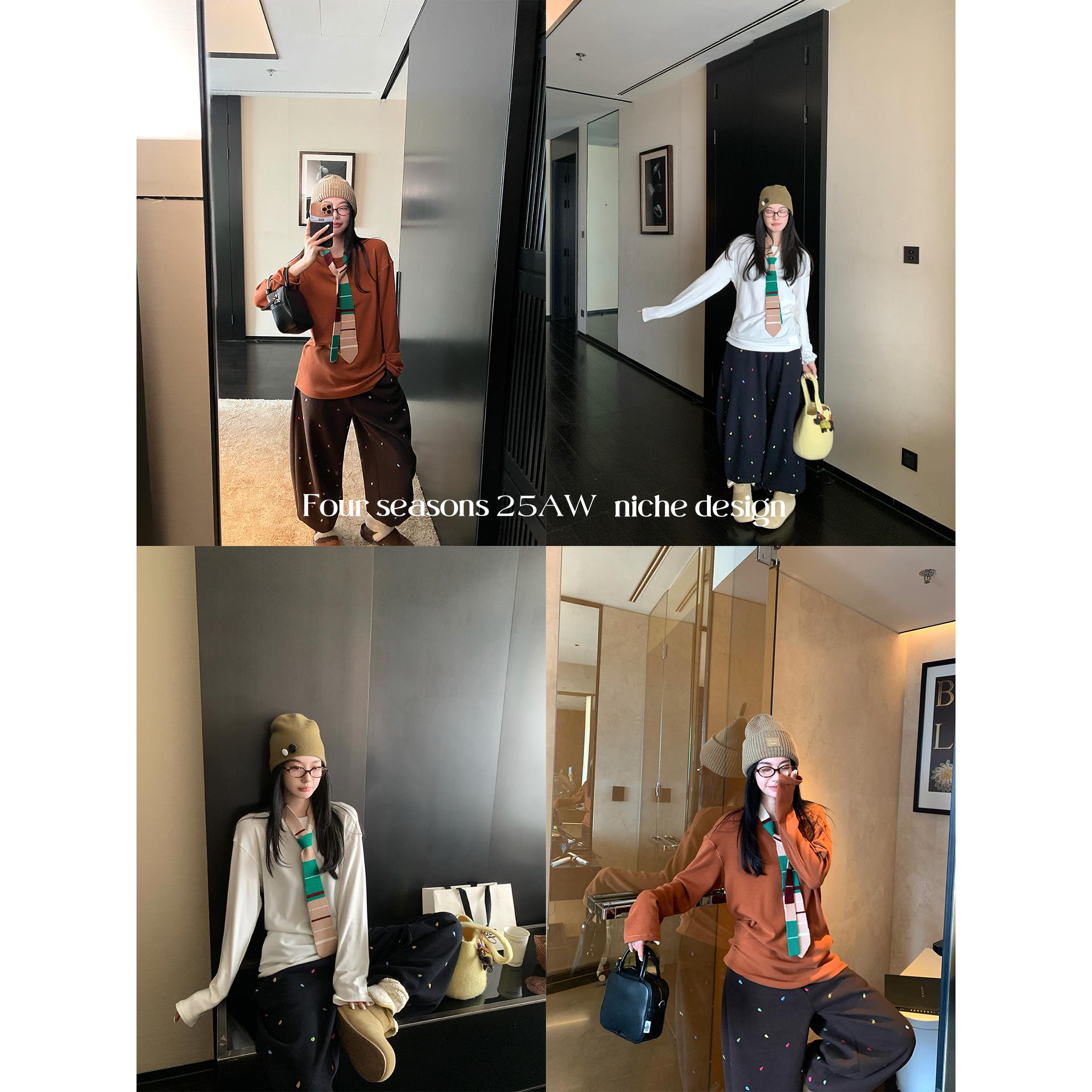 区区欧阳"伦敦交换生"小众叠穿感!260G抓绒轻暖T恤内搭打底衫长袖