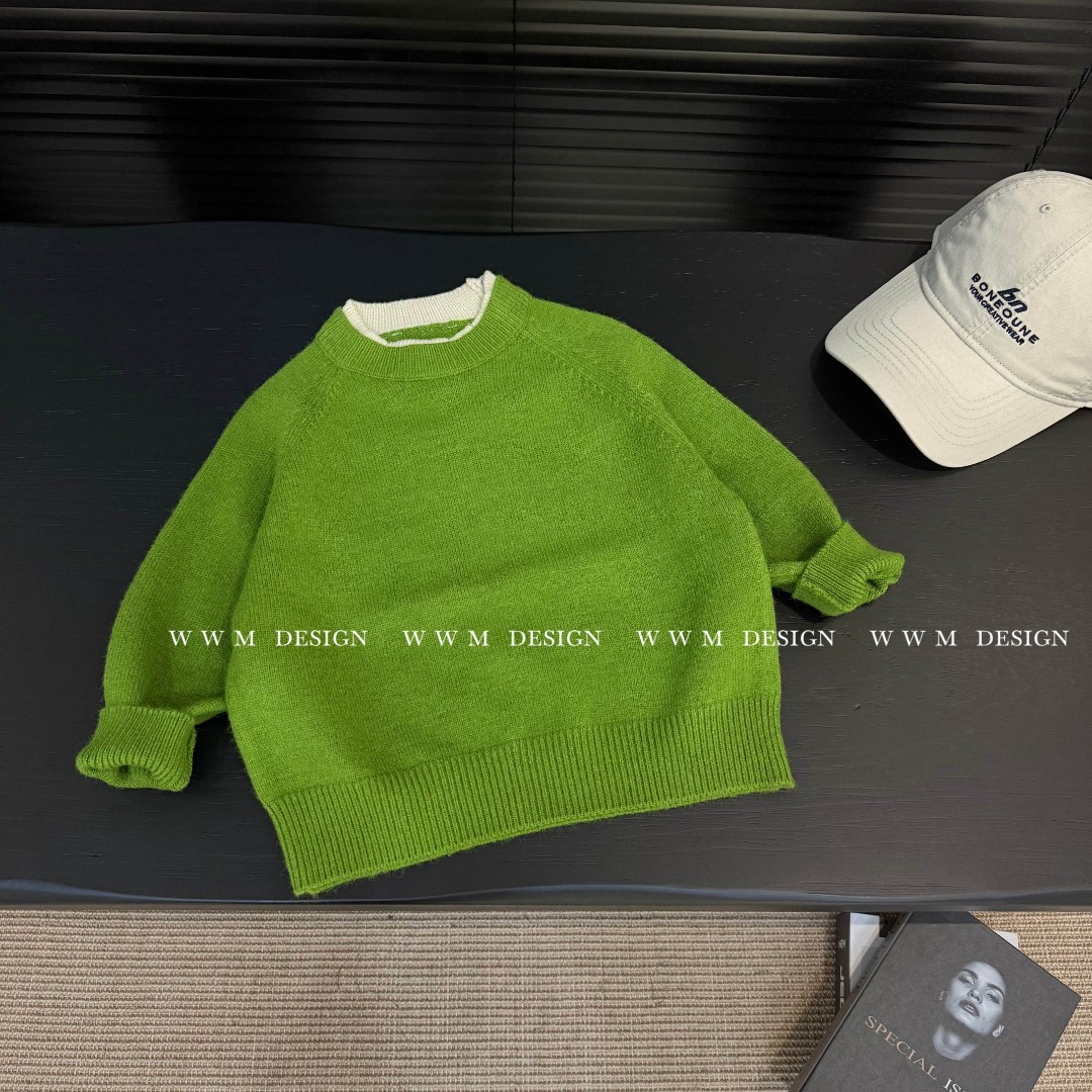 【文文妈】25款套头毛衣秋冬季针织纯色百搭洋气儿童毛衣hyp2840