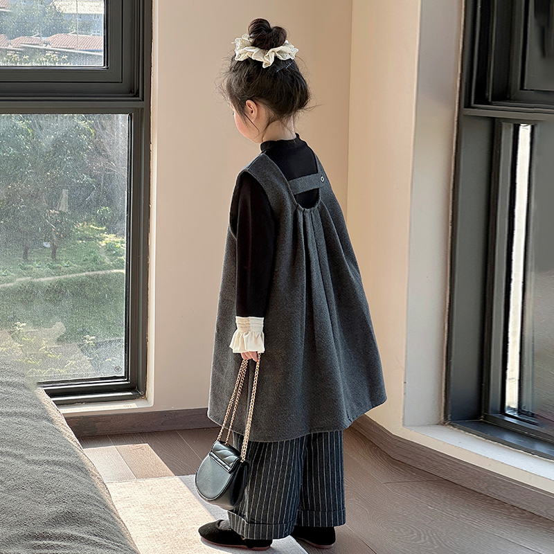 女童裙子套装春秋2025新款女孩时尚韩系穿搭儿童高级感秋装背心裙