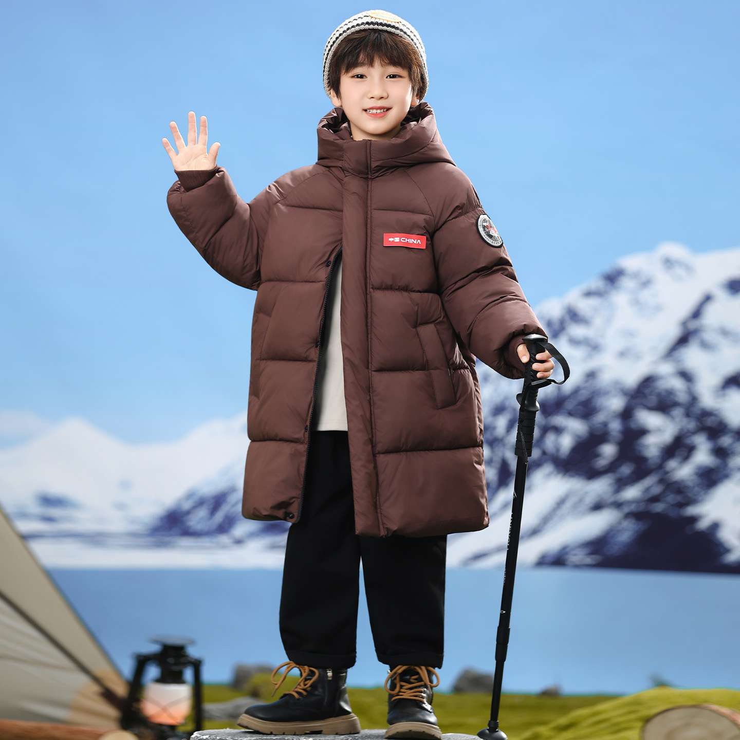 2025新款羽绒棉服加厚中长款男童女童冬季棉袄中大童过膝洋气外套