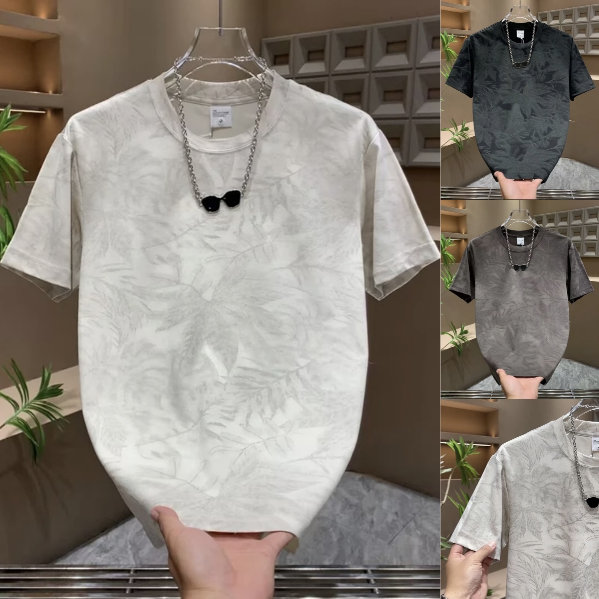 个性扎染t桖男时尚ins圆领上衣男款半袖T恤衫韩版休闲男士短袖t恤