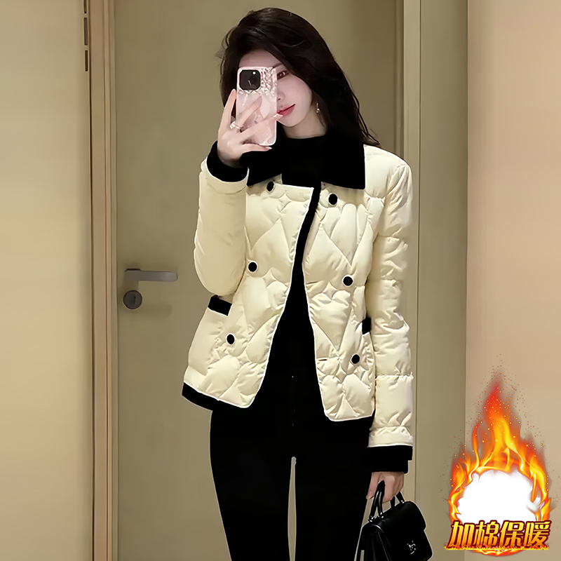 加厚小个子羽绒棉服女20245冬季新款时髦洋气小香风翻领保暖棉衣