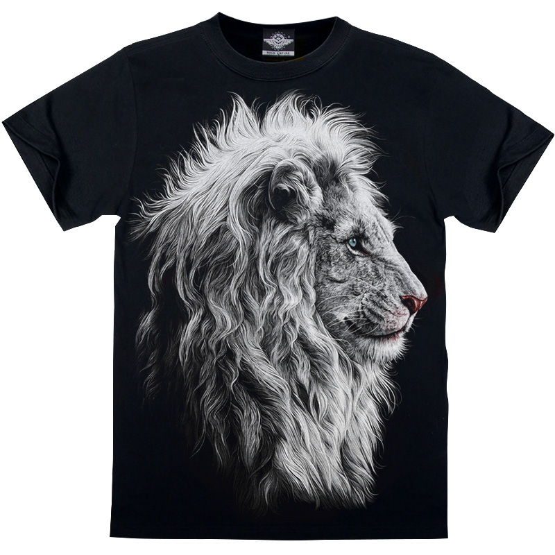 摇滚帝国大白狮夜光T恤设计师潮牌纯棉圆领短袖男女同款半袖动物