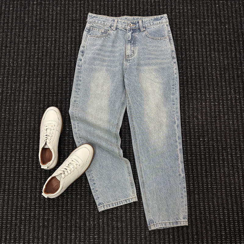MIGSIMHE·美式复古纯棉水洗牛仔裤男士商务抗皱百搭直筒休闲裤