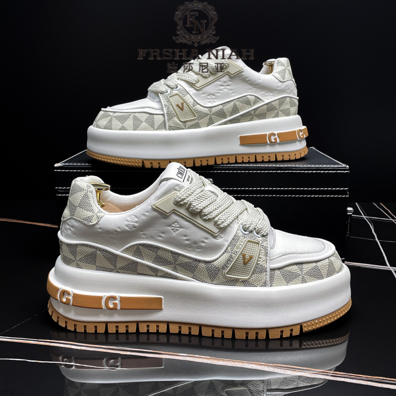 法莎尼亚男鞋新款增高厚底舒适休闲老爹鞋男士百搭潮流时