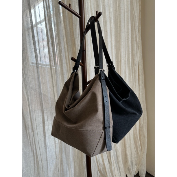 简约小众百搭Jinne同款牛仔帆布托特水桶腋下包/8901