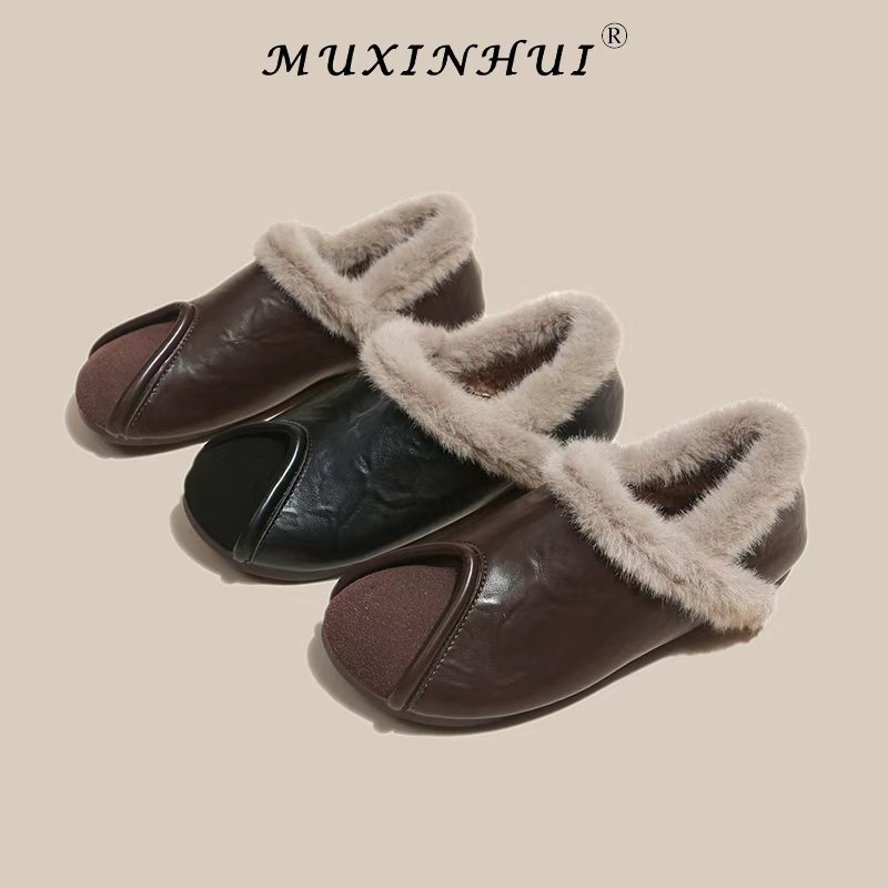 【品牌】2025冬季新款毛毛鞋女豆豆鞋爆款懒人鞋外穿豆豆鞋防水8899