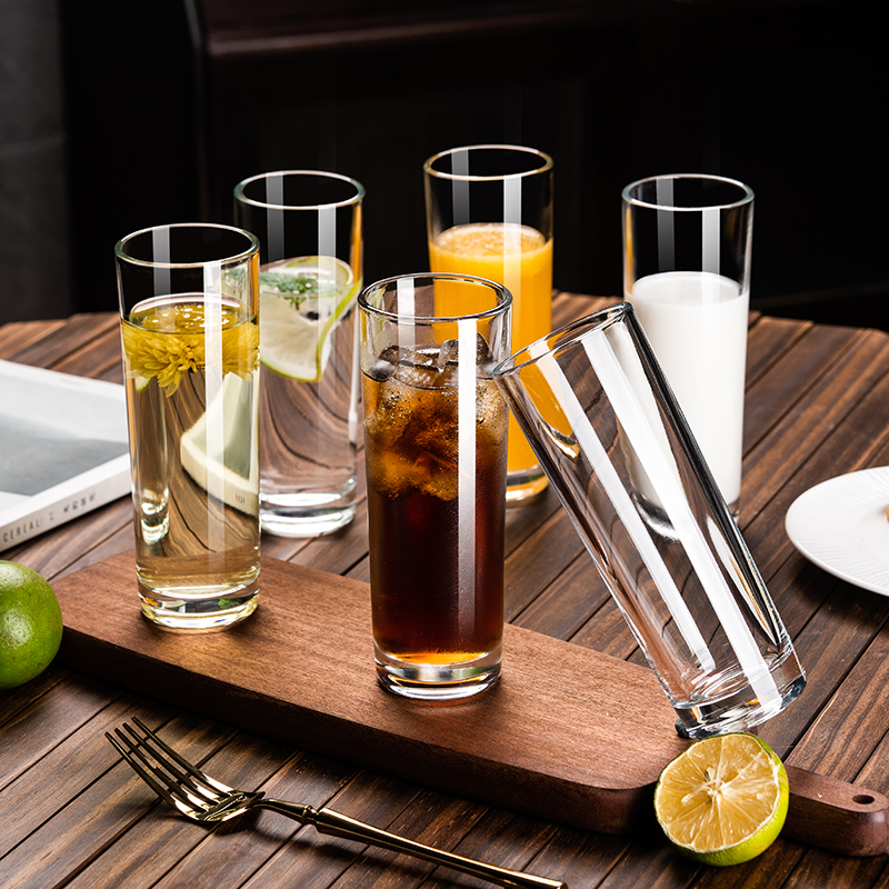透明玻璃杯家用套装加厚耐热泡茶杯牛奶杯喝水杯透明啤酒果汁杯子