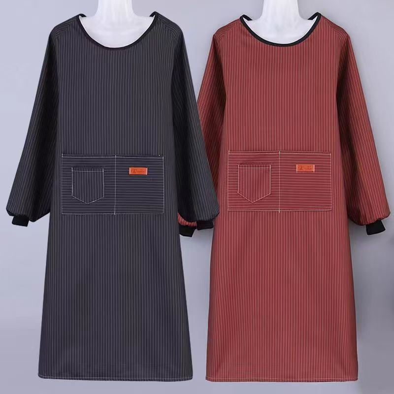 加长过膝防水防油罩衣女士围裙厨房做饭刷碗水产熟食店专用上班