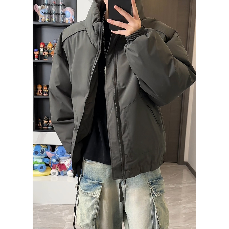 美式复古飞行员棉服夹克男款冬季宽松不臃肿工装短款外套立领棉衣