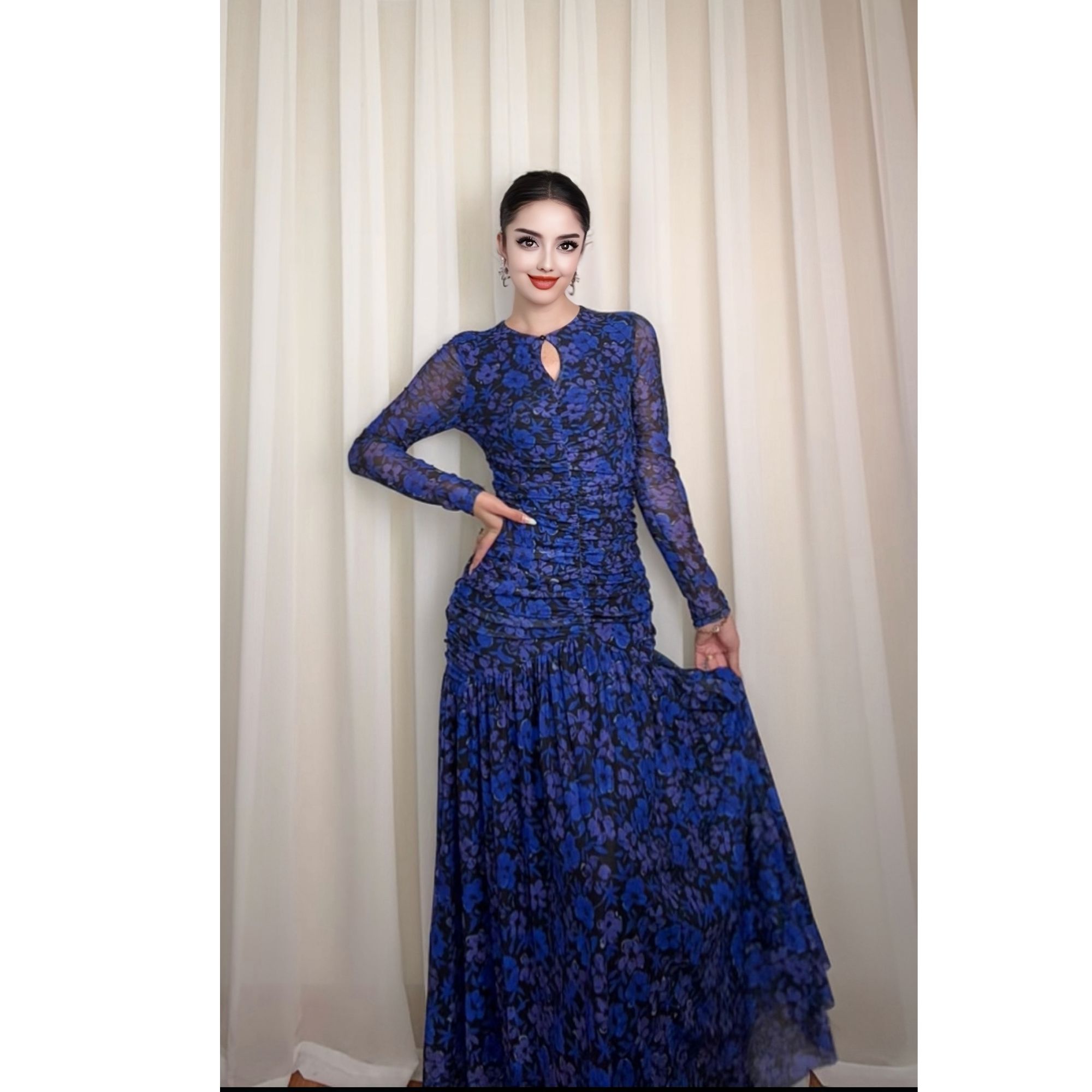 5786【乌鲁木齐现货包邮】气质时尚高级简约大气千金名媛女装连衣裙