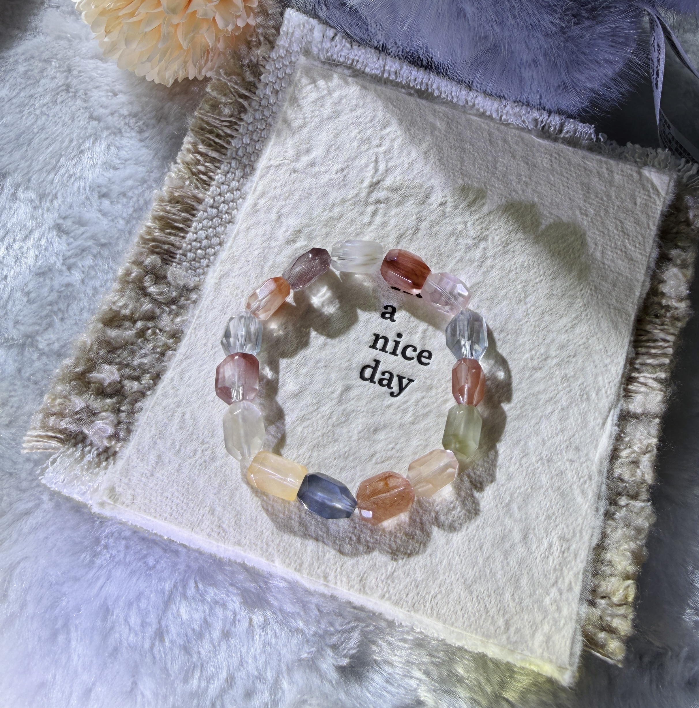 天然水晶兔毛原创设计手串DIY定制