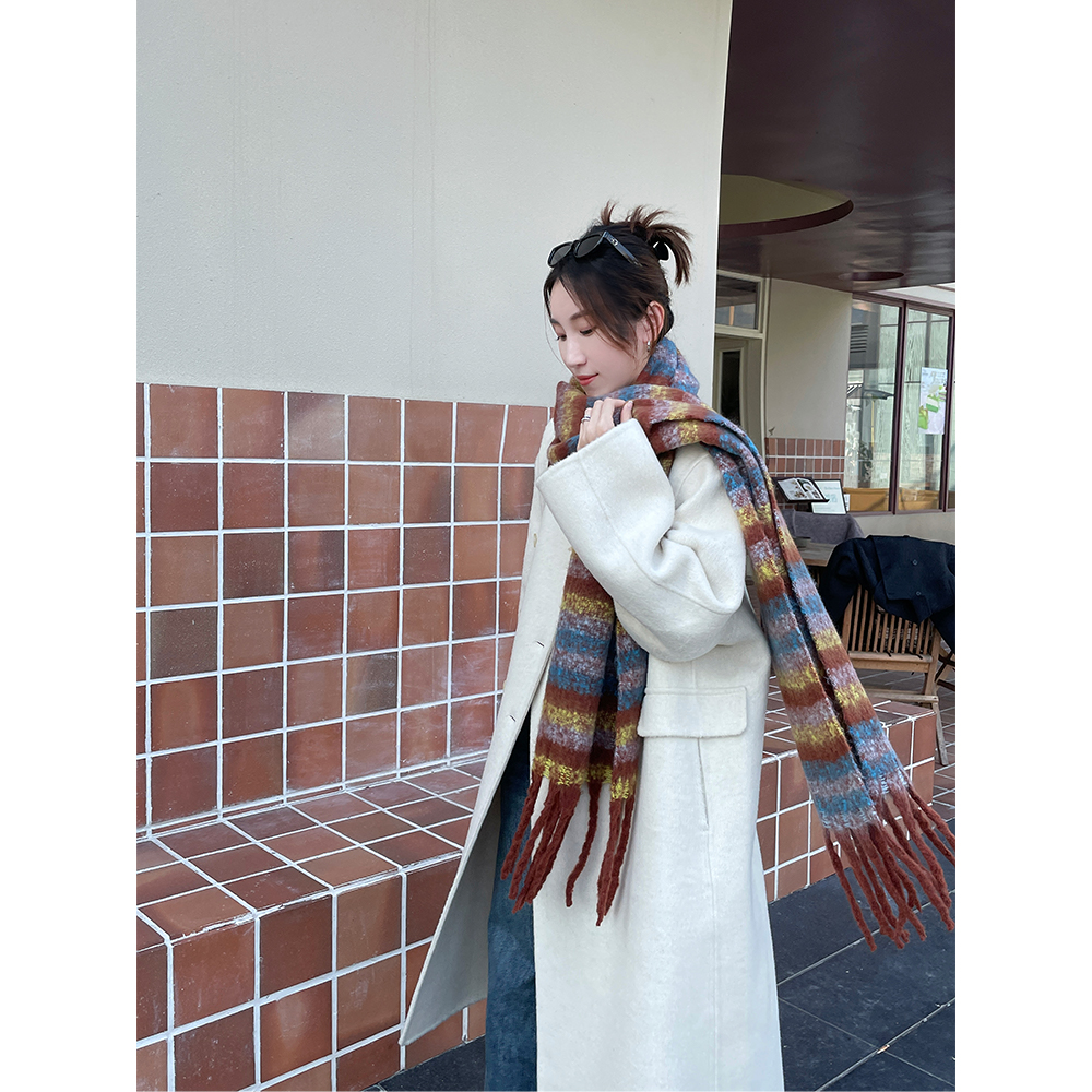 圣逸原创设计时尚宽松中长款秋冬氛围感双面毛呢大衣