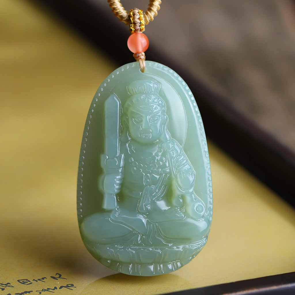 天然正宗和田玉吊坠子本命佛男女款十二生肖守护神玉坠无事牌