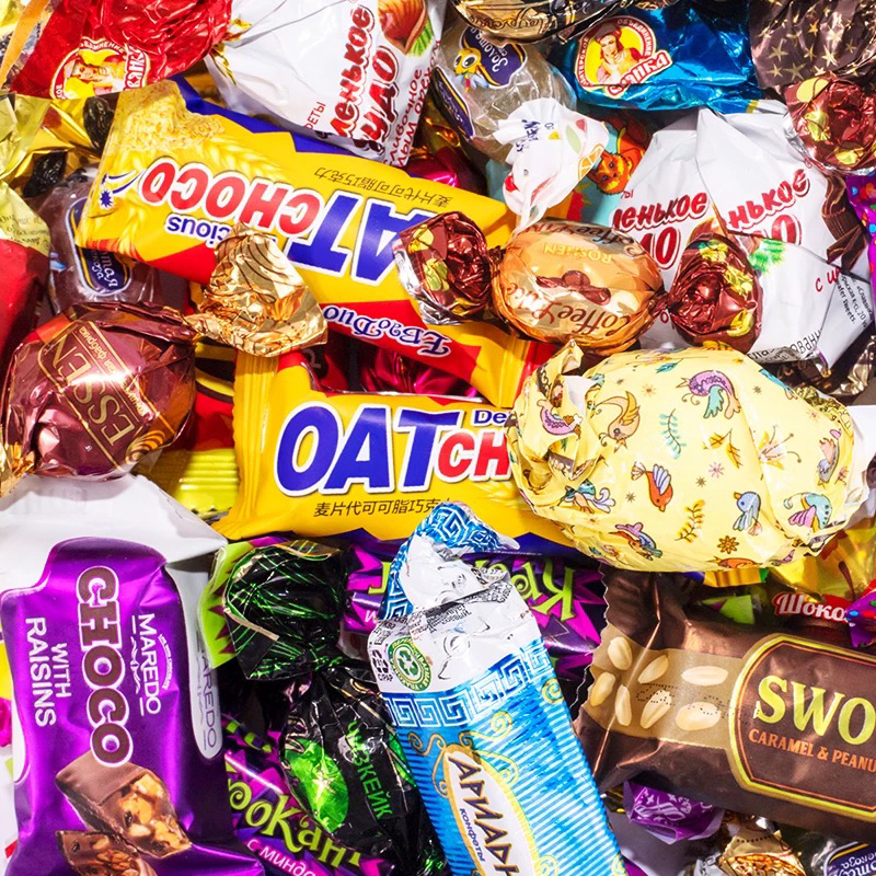 俄罗斯进口混合糖过年喜糖直播间展示为主