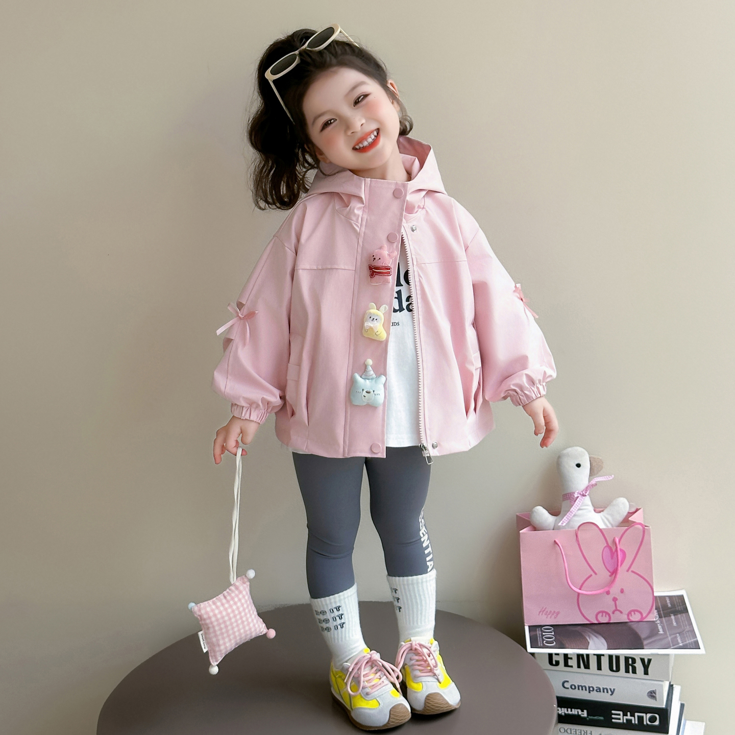 女童风衣外套秋季2025新款洋气时髦儿童春秋款衣服女宝秋装冲锋衣