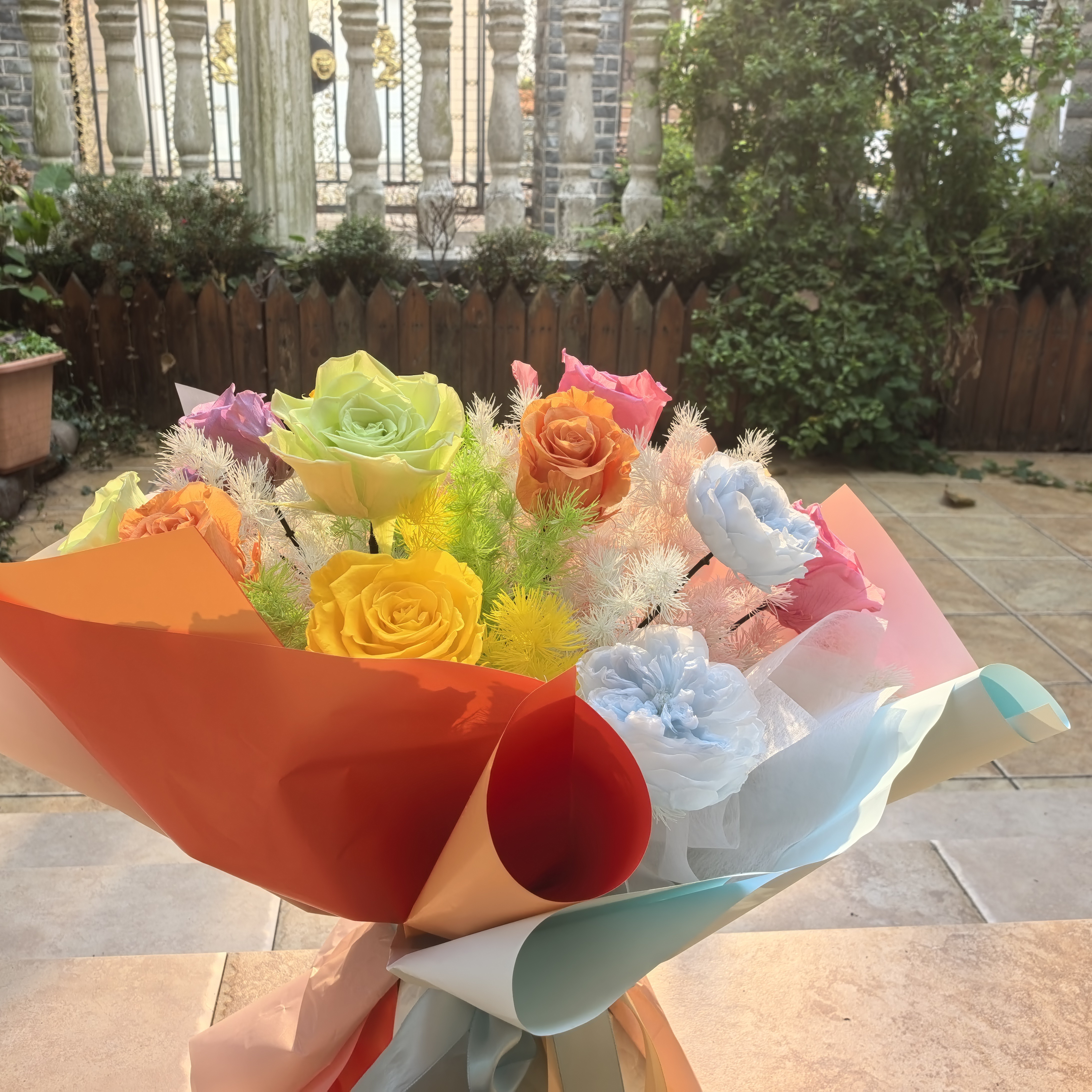 永生花多巴胺彩虹混搭花束送女友闺蜜生日毕业礼物全国同城速递