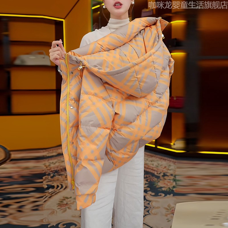 时尚高级感拼色百搭棉服女2025冬季新款今年流行爆款棉衣夹棉外套