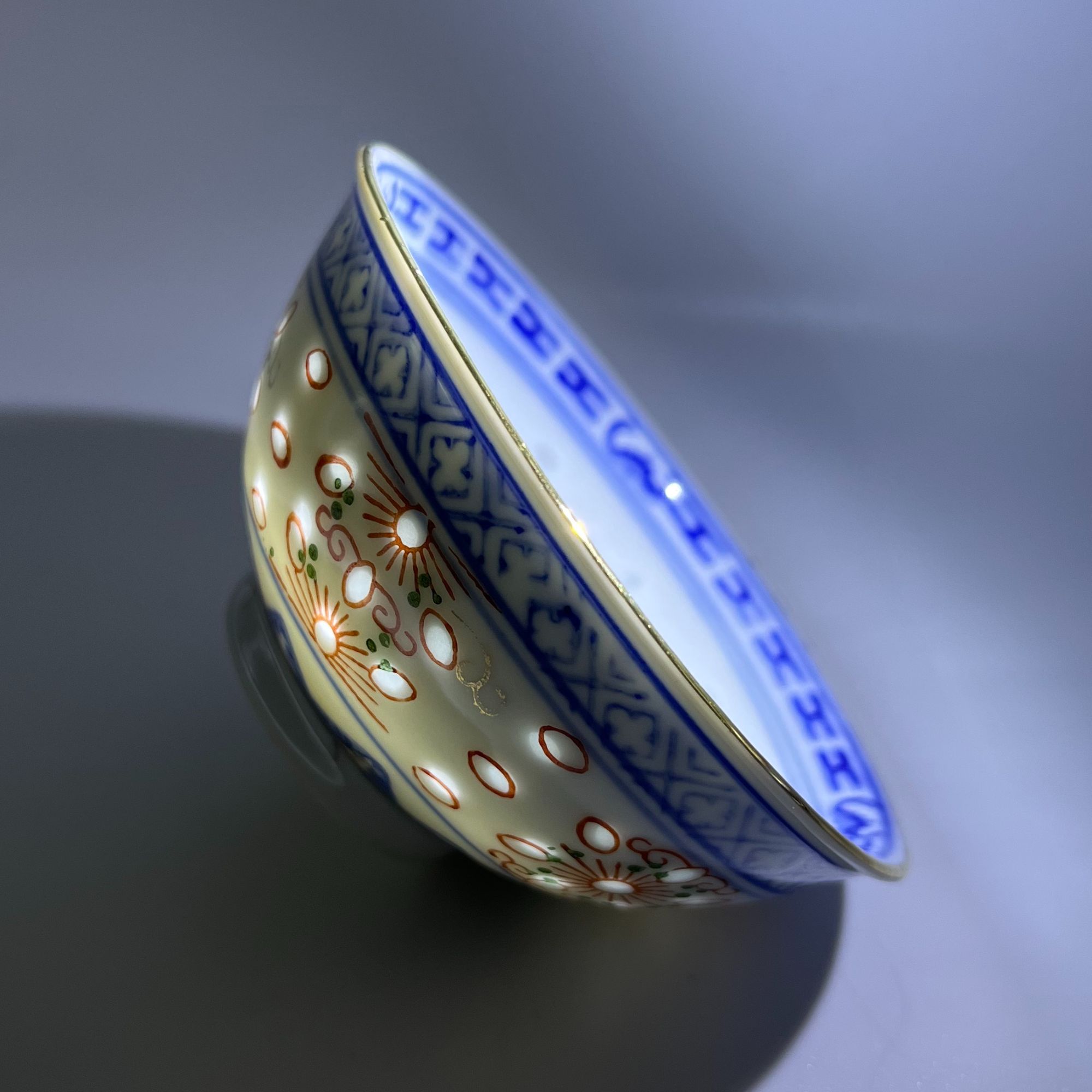 青花玲珑主人杯单杯子粉彩茶杯茶具陶瓷器直播瓷碗高档个人专用