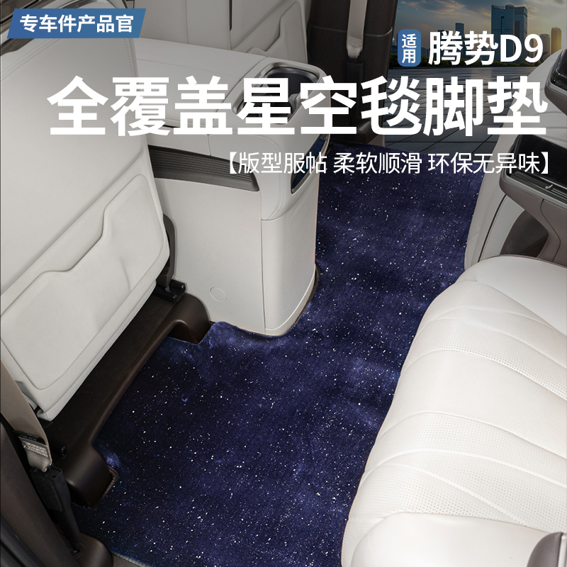 24-25款腾势D9中排星空地毯星光绒面舒适脚垫简易商务汽车专用品