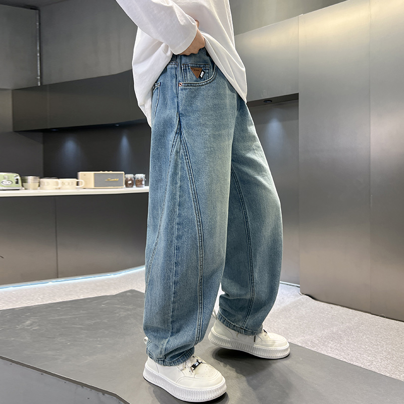 男童长裤B类百搭春秋季牛仔裤2025秋季新款中大童复古自然密语潮
