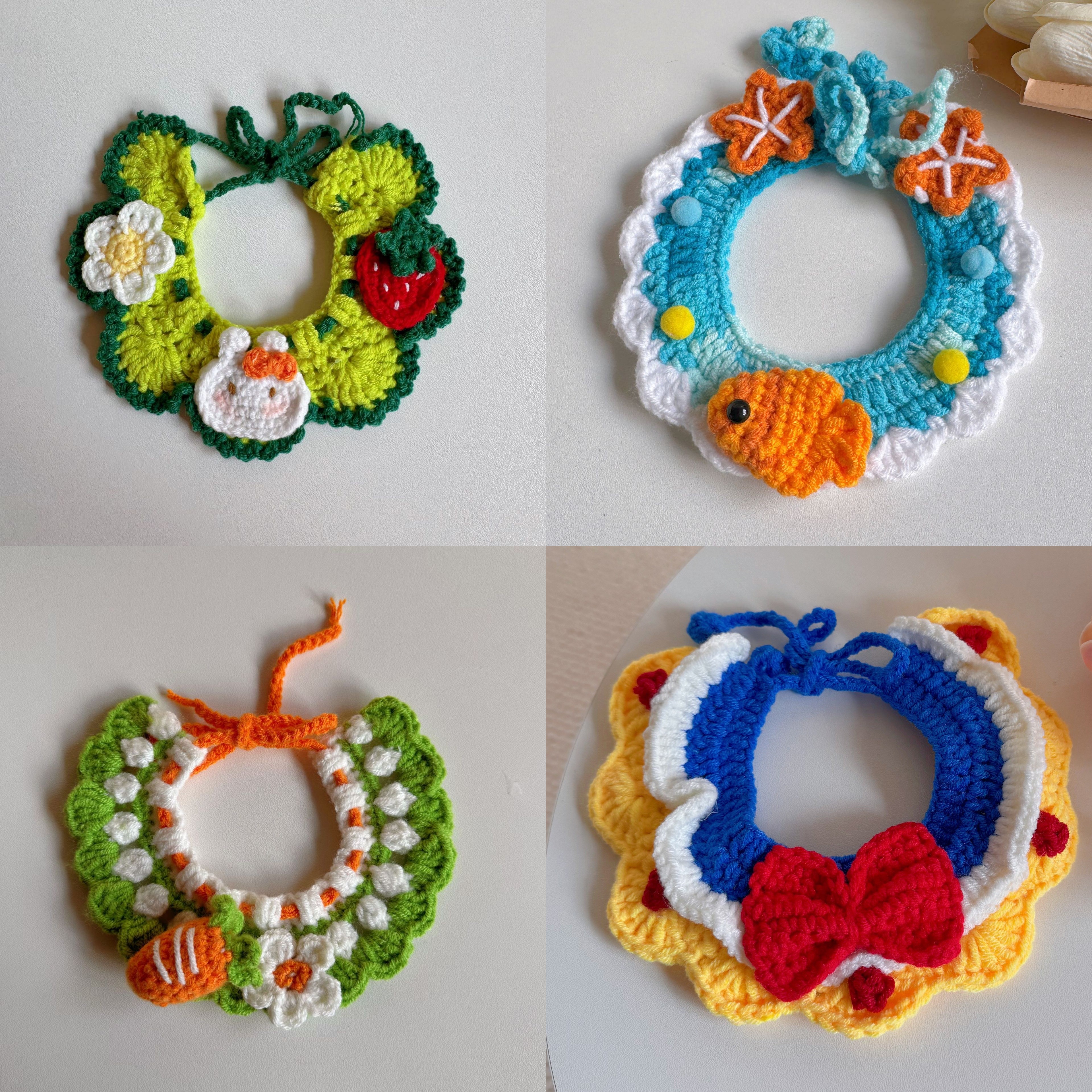 猫猫帽子配套围脖春田花花宠物毛线编织项圈猫咪宠物必备物品