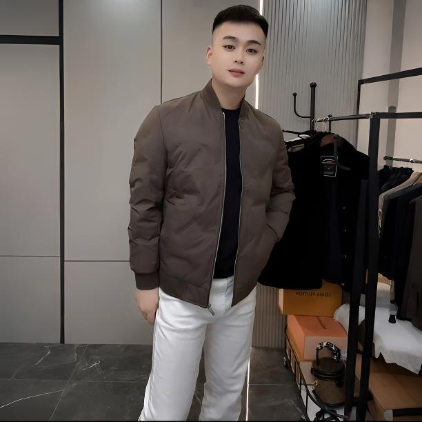 百搭必备 经典棒球领男士高档纯色短款鸭绒羽绒服冬季保暖外套