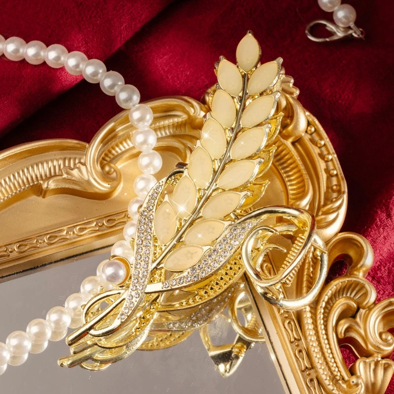 麦穗发夹女2025时尚后脑勺盘发抓夹新款高级感鲨鱼夹发卡发夹头饰