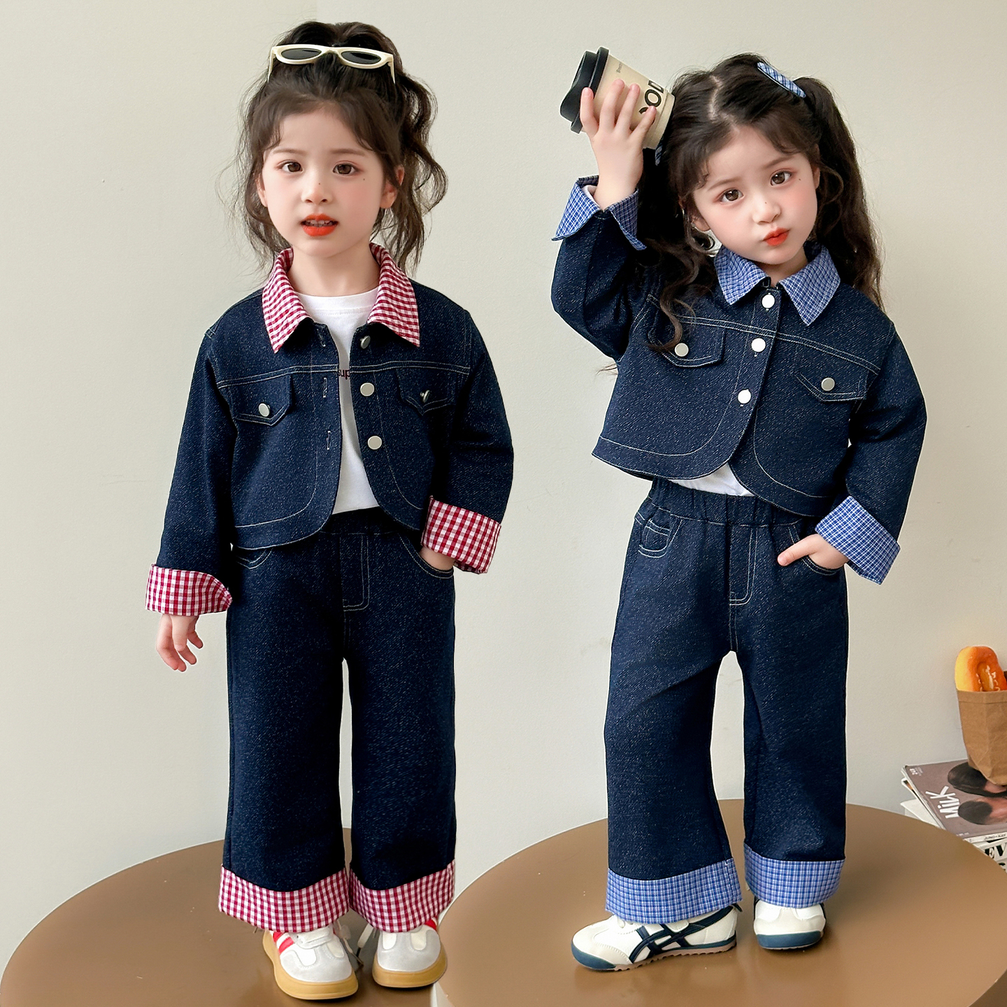 女童牛仔套装洋气时髦儿童休闲两件套小女孩宝宝春秋装2025新款潮