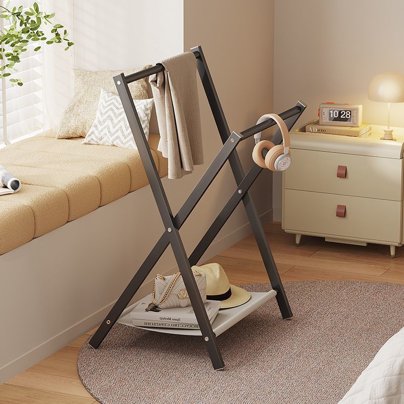 衣架落地床头挂衣架可折叠卧室宿舍隔夜衣服收纳架挂裤架置物架i