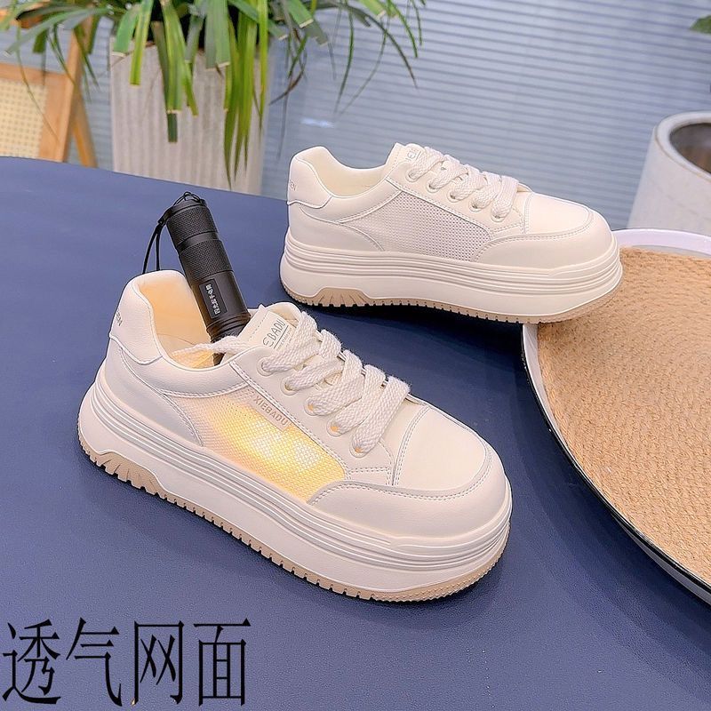 高颜休闲鞋网面透气小白鞋女新款春夏季鞋子板鞋厚底爆款值时尚
