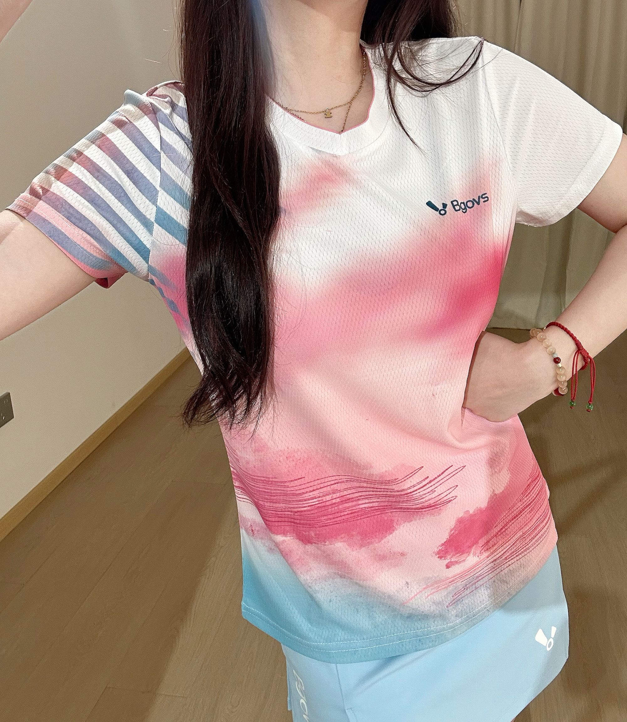 2025秋冬新品韩国BGOVS羽毛球服男女款速干吸汗透气T恤运动短袖